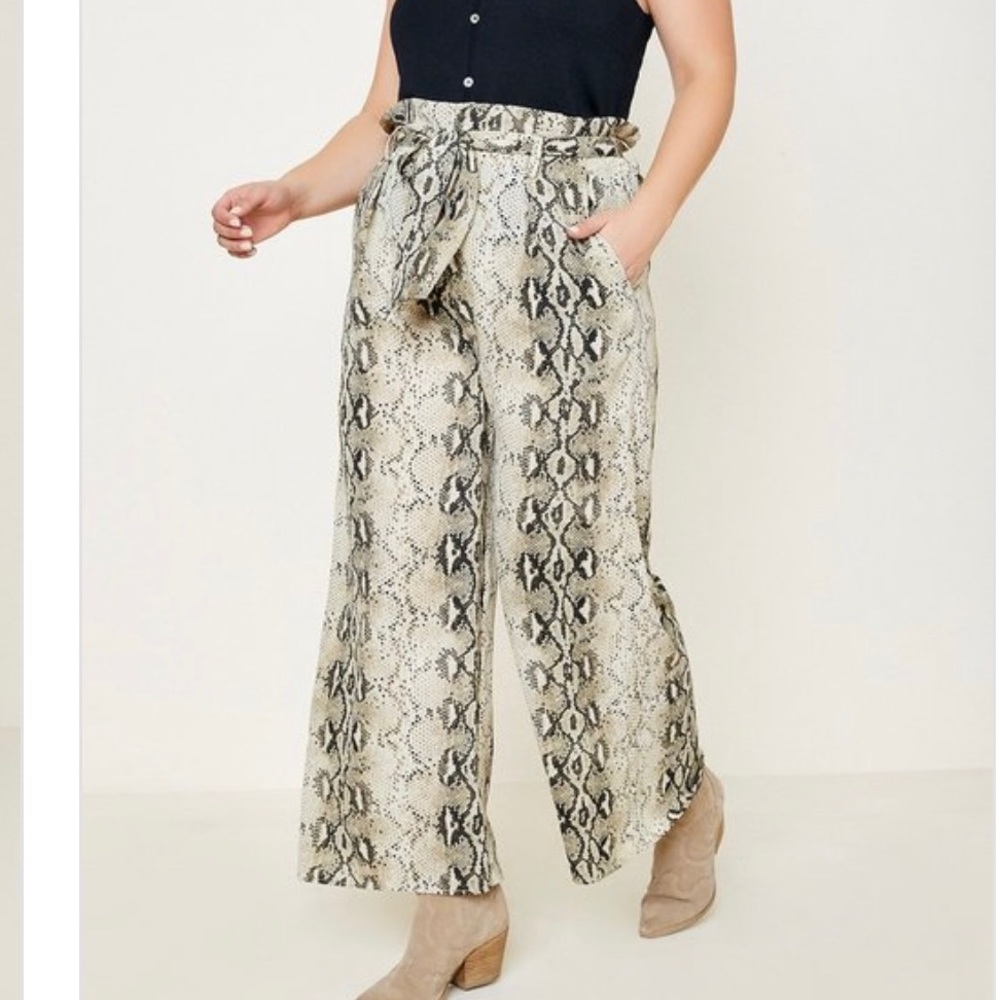 Snake Print Plus Size Pants